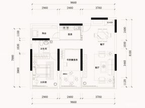 現(xiàn)代風格兩房戶型圖片