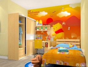 橙色墙面 儿童房