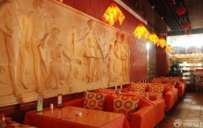 橙色墙面 餐厅设计