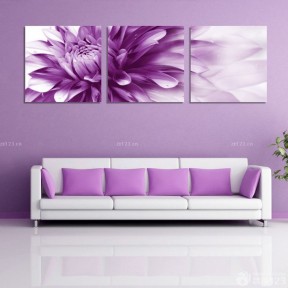 时尚个性家庭室内紫色墙面效果图片大全