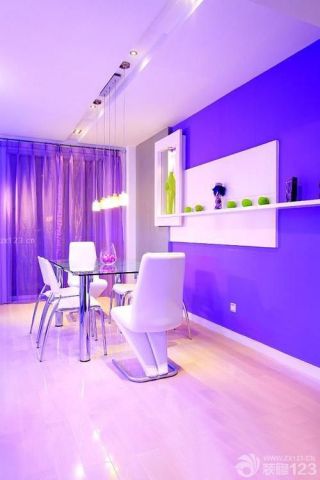 个性家庭室内休闲区紫色墙面效果图