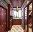 最新古典家庭室内红木色门装修效果图片