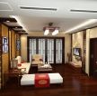 2023中式古典家庭室内红木色门效果图片