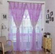 温馨家庭室内紫色绣花窗帘装修效果图