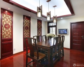 最新古典家庭室内红木色门装修图片大全