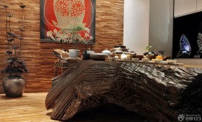 中式家居根雕茶几设计效果图大全