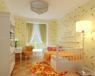欧式儿童房白色床设计图