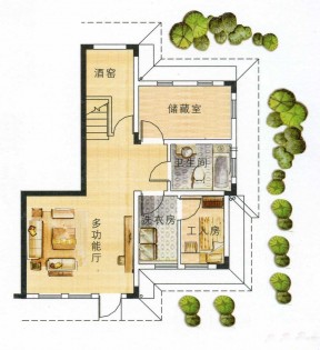 2023最新古典風(fēng)格120平米三層戶型圖