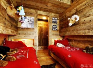 整体木屋实木儿童床设计效果图片