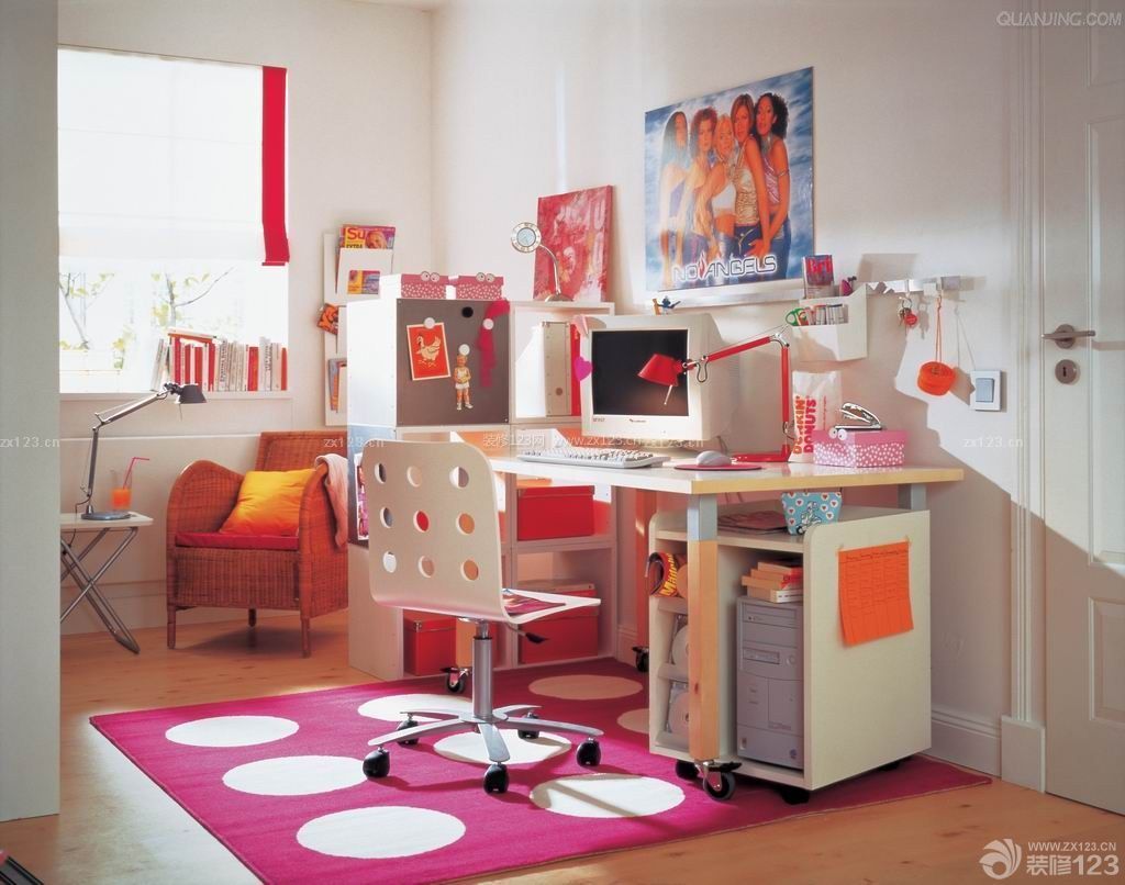 温馨时尚家庭室内儿童房板式家具效果图