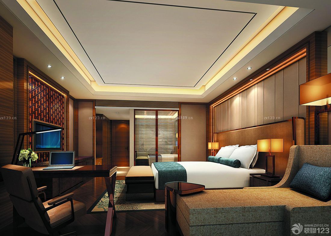 新中式风格三星级酒店装修案例