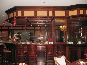 中式酒吧吧台高凳设计装修设计图
