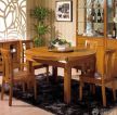 现代中式家装实木折叠餐桌设计图片欣赏