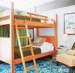 儿童房家具橙色高低床设计图片
