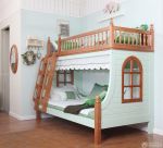 美式田园风格儿童房家具高低床设计图