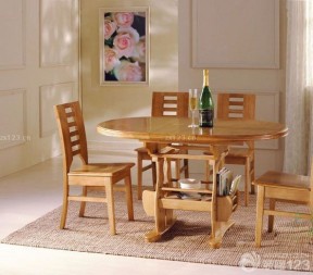 经典简约家居实木折叠餐桌设计图片