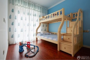 儿童房家具实木高低床造型图