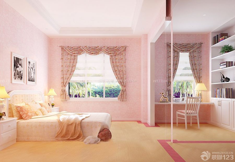 卧室小花窗帘设计图