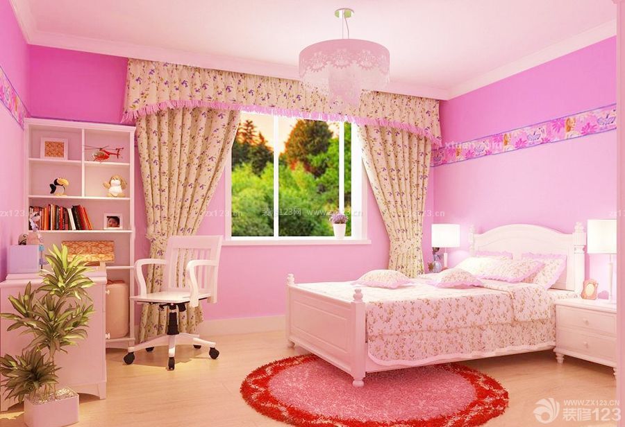 欧式公主卧室小花窗帘设计图