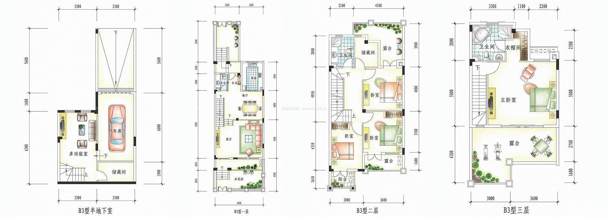 2021四层新农村别墅户型图