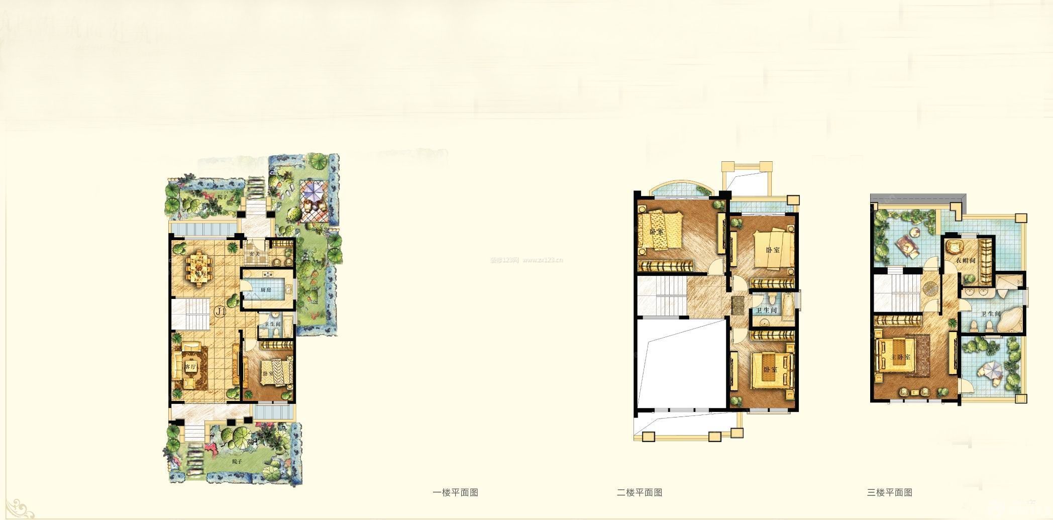 2023三層新農(nóng)村別墅戶型圖