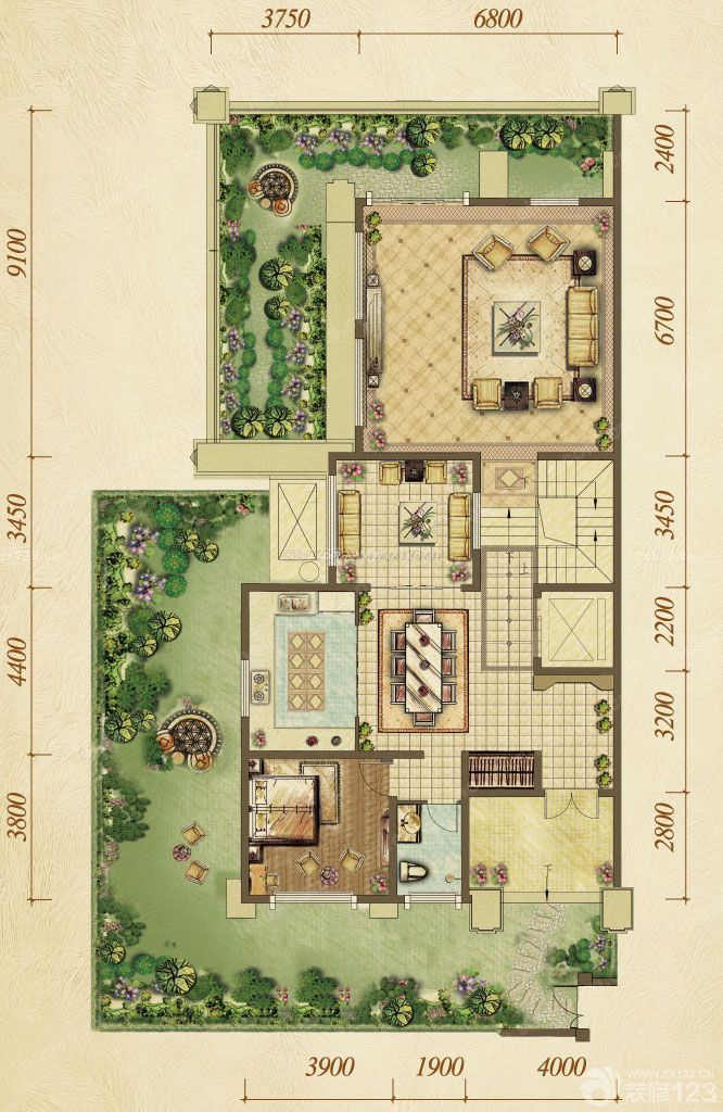 600平米新農(nóng)村別墅戶型圖