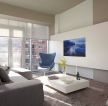 85平房子房屋客厅白色电视墙装修效果图