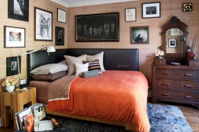 美式古典学生公寓卧室床设计图