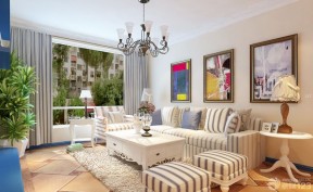 美式风格一室改两室组合沙发装修设计案例