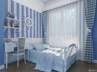 地中海风格简单一室一厅卧室装修设计图