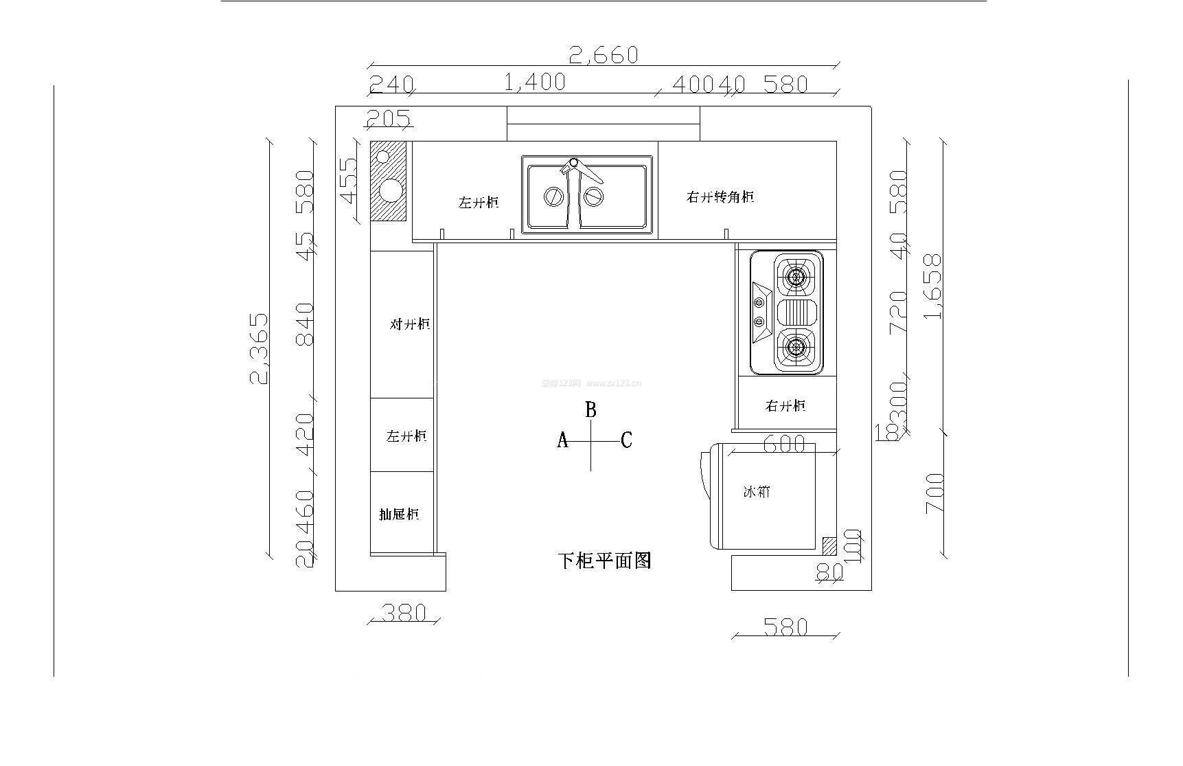 U型櫥柜設(shè)計(jì)圖紙