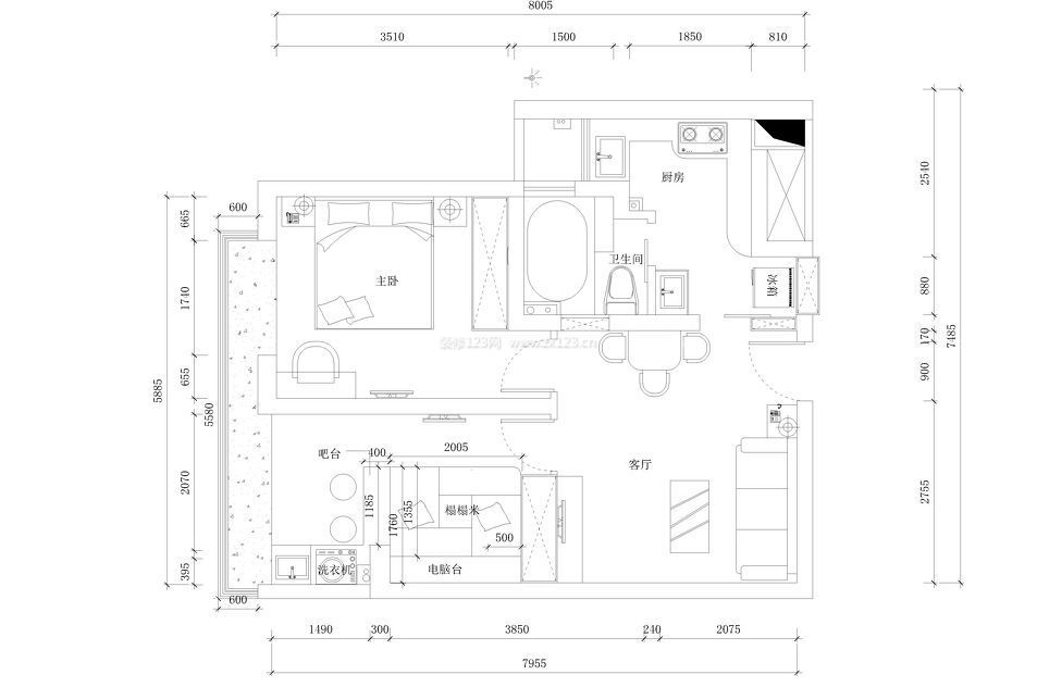 小型兩室兩廳農(nóng)村別墅設(shè)計(jì)圖紙