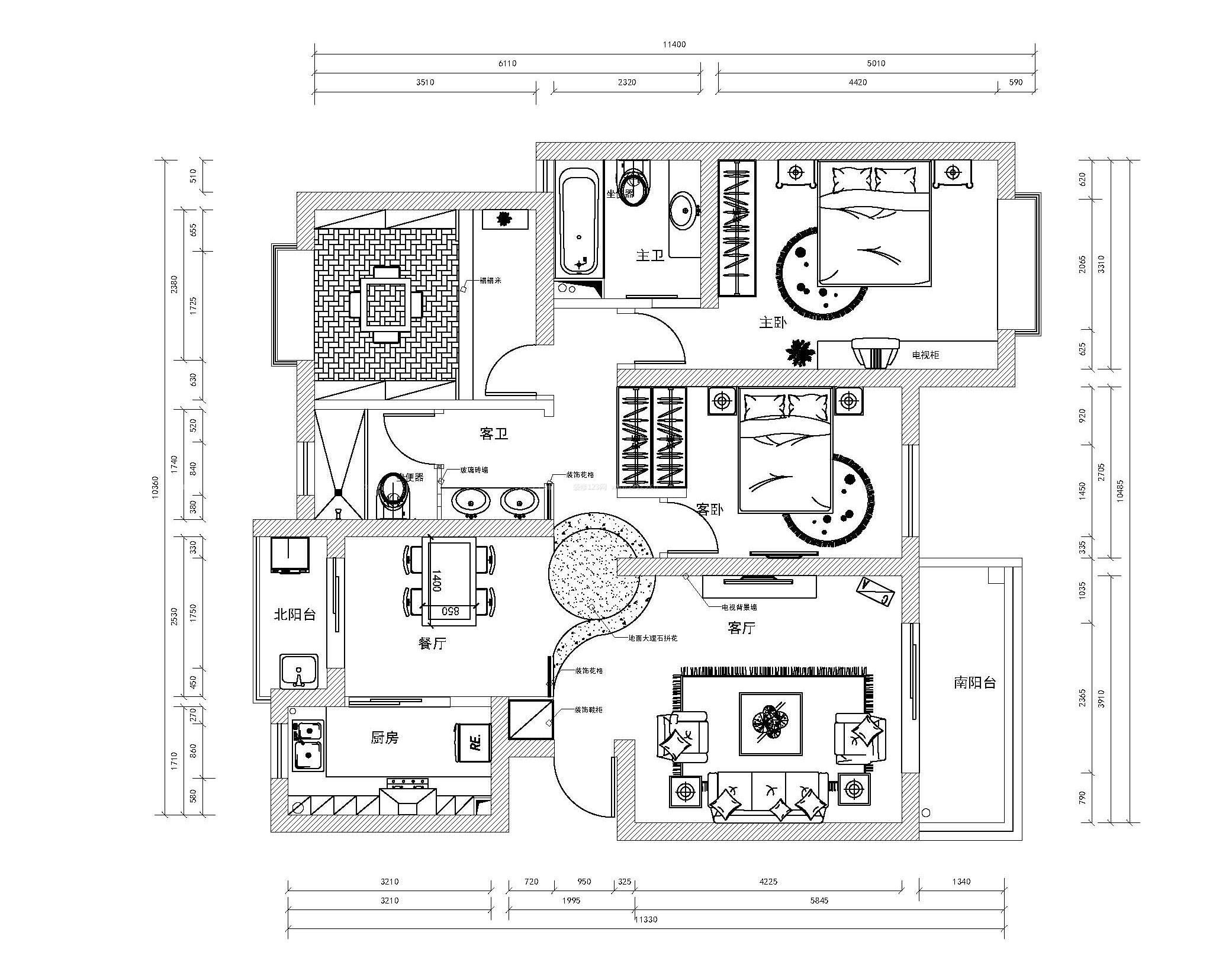 房屋室內(nèi)格局櫥柜設(shè)計(jì)圖紙