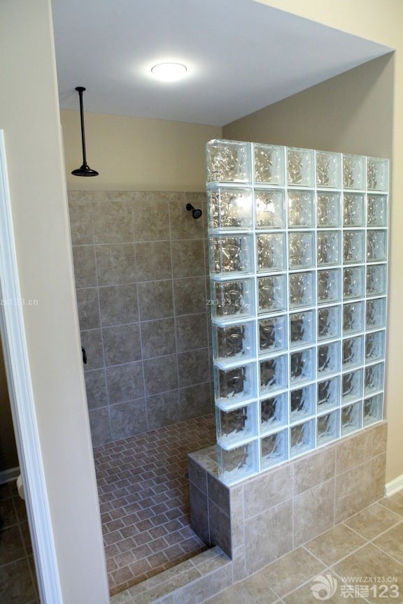 卫生间浴室玻璃砖隔断装修案例