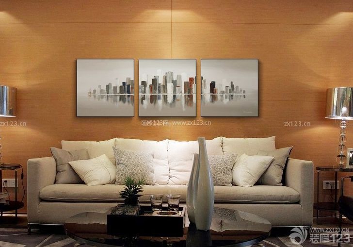现代风格房屋客厅抽象装饰画设计图片