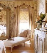 欧式田园风格卧室飘窗窗帘设计图欣赏
