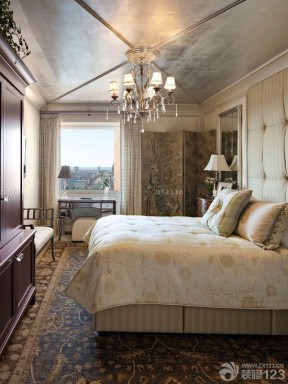 天花板贴图 美式简约风格 卧室设计