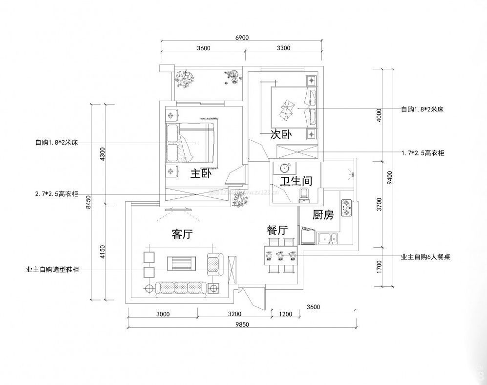 200平米农村自建一层房屋平面设计图