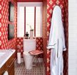 家装红色墙纸墙面厕所装修效果图