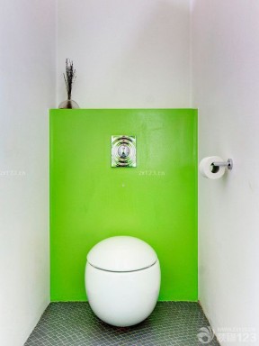 厕所 绿色墙面 