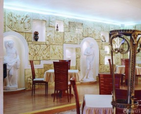 浮雕背景墙 餐厅设计