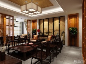 中式家装客厅明清古典家具设计图片