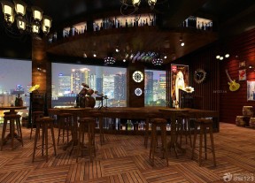 特色小酒吧大厅舞台灯光设计图片