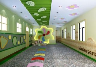 创意幼儿园走廊墙饰装修效果图