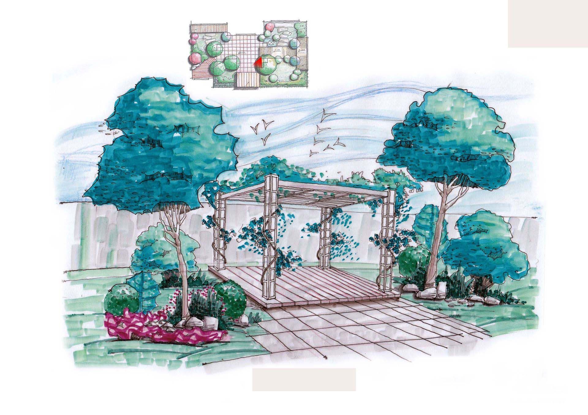 20欧式景观植物树花池树园林景观sketchup草图模型下载-SketchUp资源网