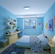 儿童卧室深蓝色墙面装修实景图