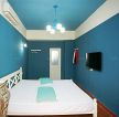 小型宾馆蓝色墙面装修设计图片