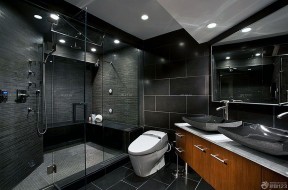 卫生间黑色瓷砖贴图设计效果图欣赏