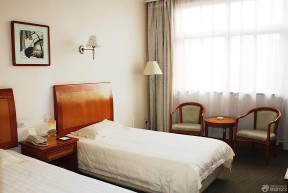 小型宾馆纯色窗帘装修设计图片