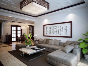 最新现代风格中式沙发背景墙欣赏图全